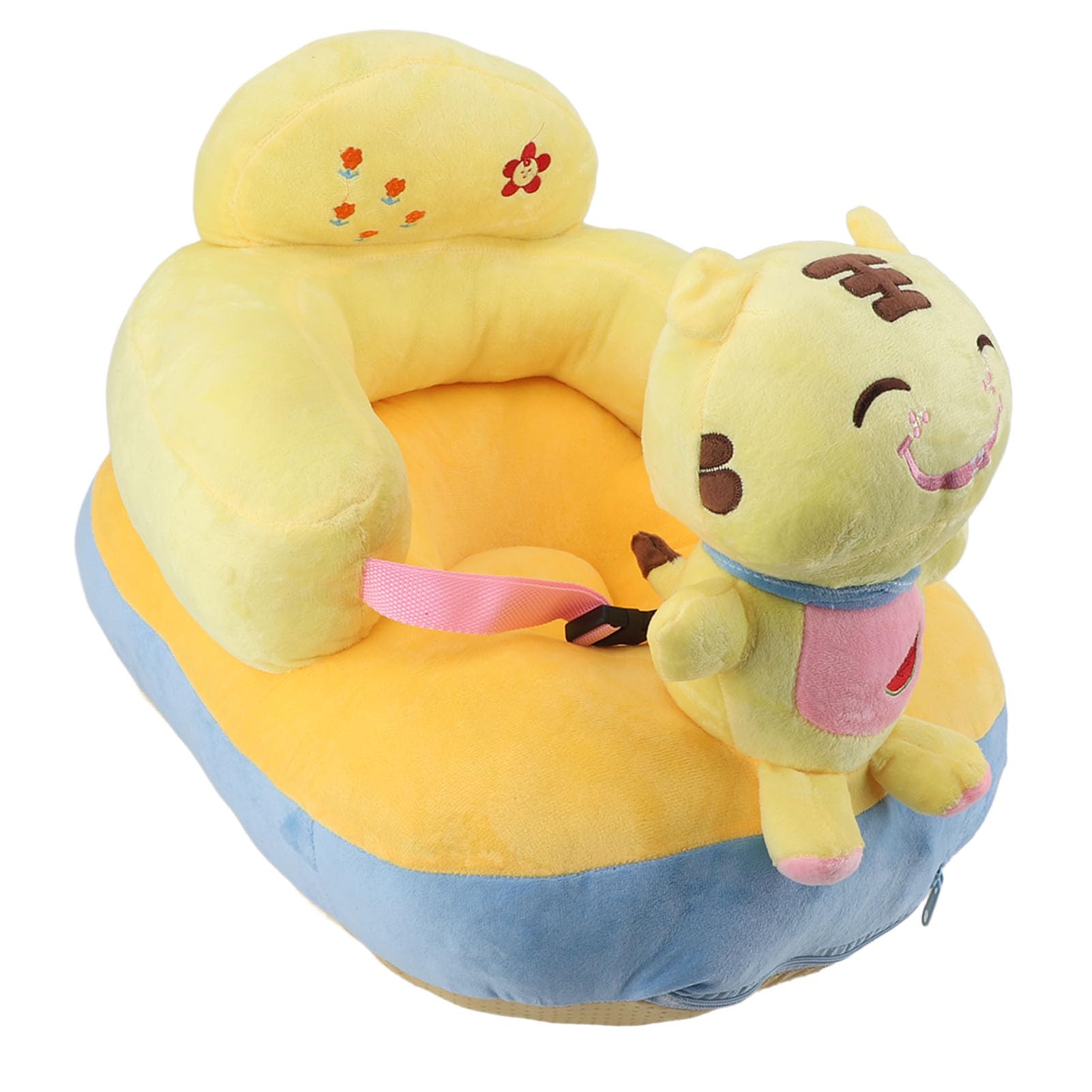 Divano per Seggiolino per Bambini Morbido Peluche Confortevole a Forma di Animale Carino per Imparare a Sedersi Supporto Regolabile per Neonati 17,7x19,7x17,7 Pollici (Tigre)