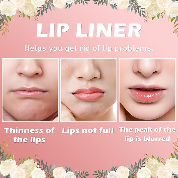 Black Lip Liner, Long Lasting Lip Liner Pencil, Rich Lip Makeup Colors Highly Pigmented Lip Liners, Smooth Application Lipliner Lip Pencil