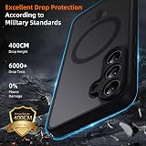 Oelrstfe per Samsung Galaxy A54 5G Cover Compatibile con MagSafe con 2 Pezzi Vetro Temperato, Custodia Magnetica Traslucida Opaca, [Antiurto Grado Militare] Custodie Posteriore Glassata, Nero - 3