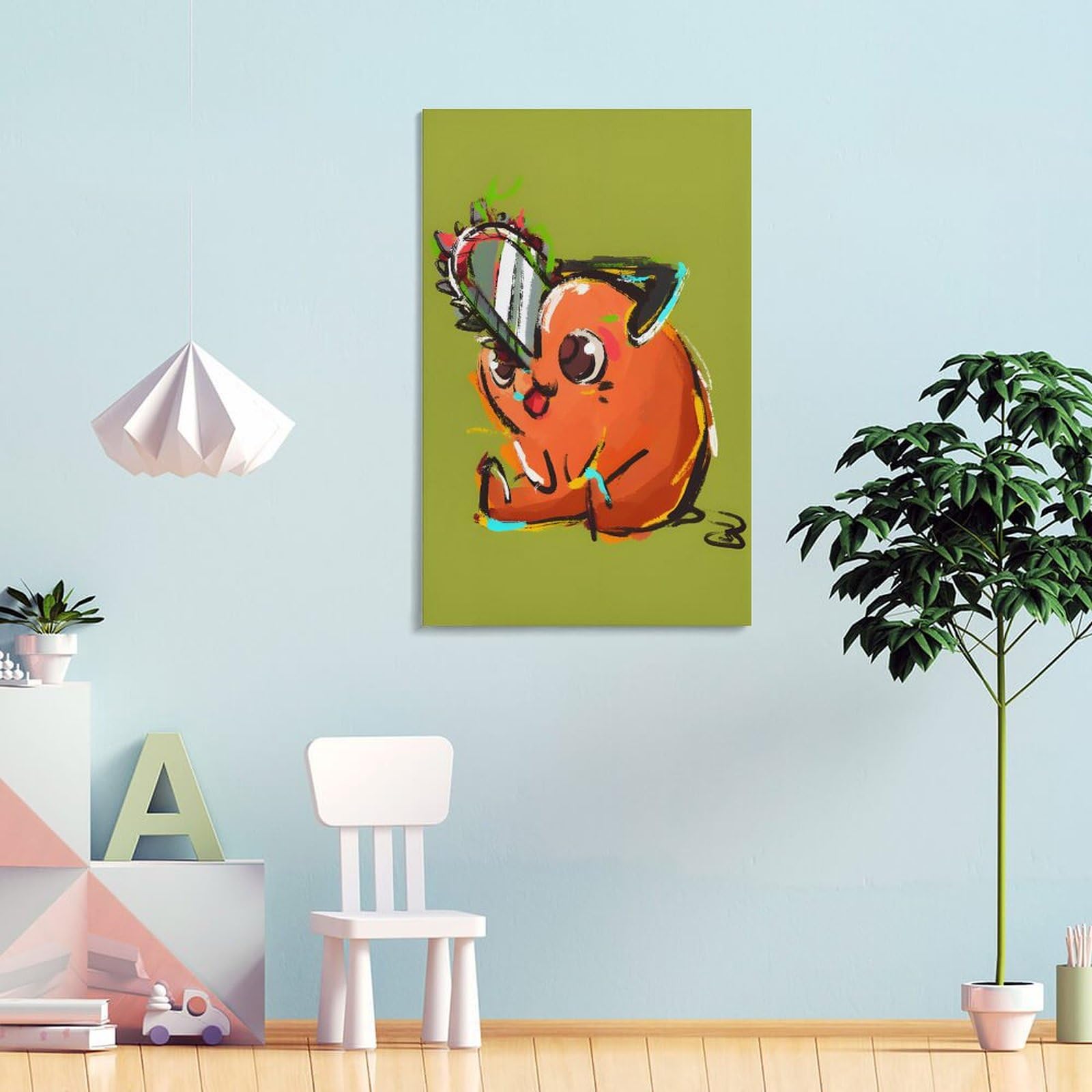 ポスター potita Wall Art Chainsaw Man Pochita Illustration Poster Interior