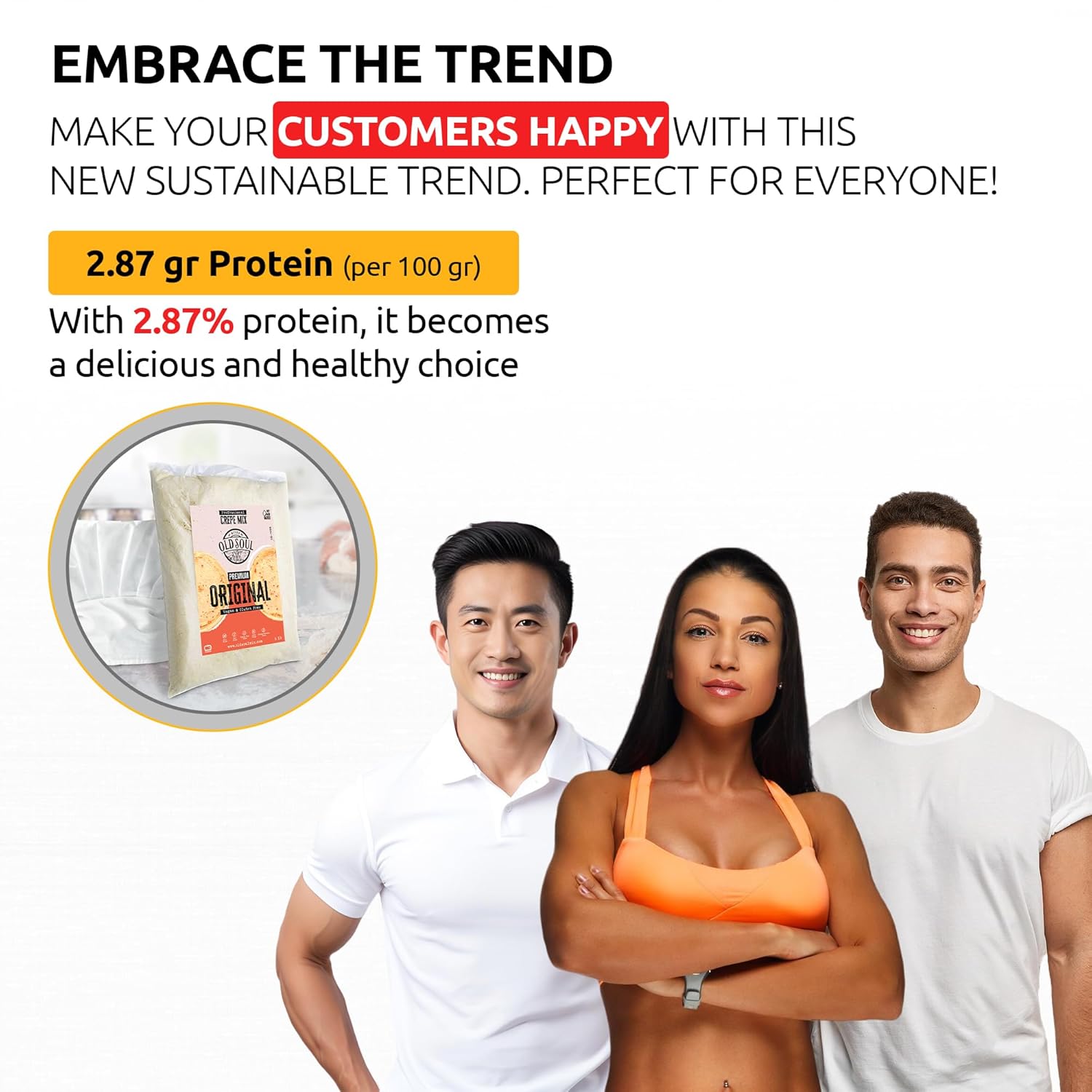 OldSoul Professional Crepe Mix | Original Dough Mix | Classic Flavour | 30 Lbs | 216 Crepes (30 Lbs, Gluten Free & Vegan)