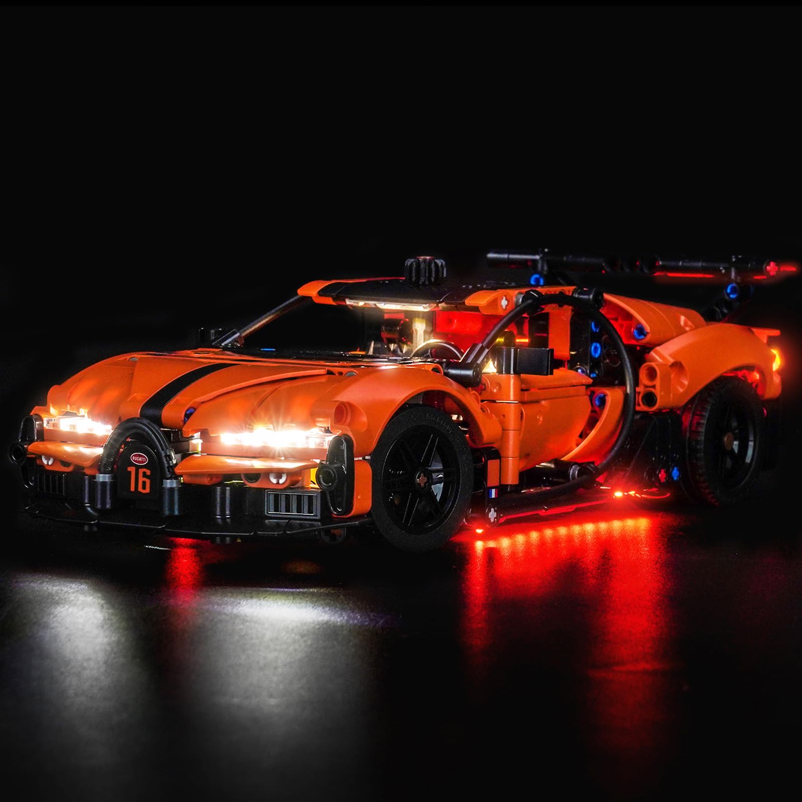 LocoLee Led Light Set Compatible with Lego 42222 Bugatti Chiron Pur Sport Hypercar Led Decoration Lighting Kit Compatible with Lego Technic 42222 Building Blocks Model,Only Lights Set,No Model