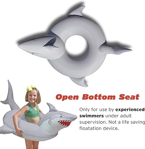 Miniatura 3 de GoFloats 'Great White Bite' Shark Pool Float Party Tube - Inflatable Rafts, Adults & Kids