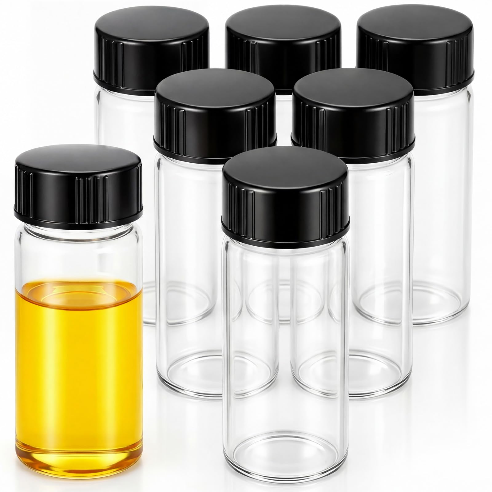 Photo 1 of Geelin 6 Pcs Portable Turbidity Meter Sample Cells, 25mm Diameter x 60 mm Length Leak-Proof Vial, Black Screw Cap for Digital Turbidity Meter Analyzer Turbidimeter