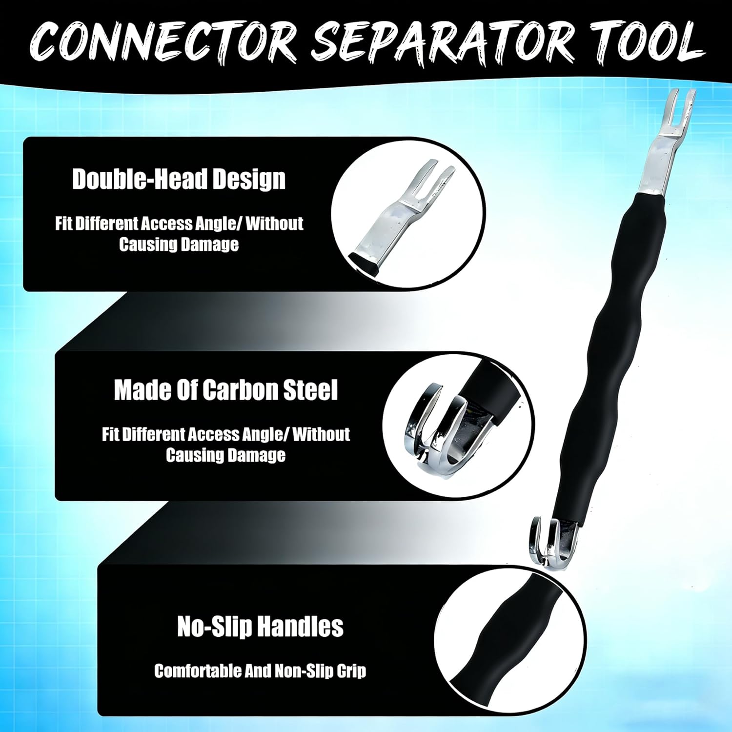 5 Pieces Electrical Connecto Pliers for Cars, Universal Wire Terminal Removal Tool Set with Storage Box, for Fuel Line Clip, Sensor, Ignition Coil & Fuel Injector (Black)