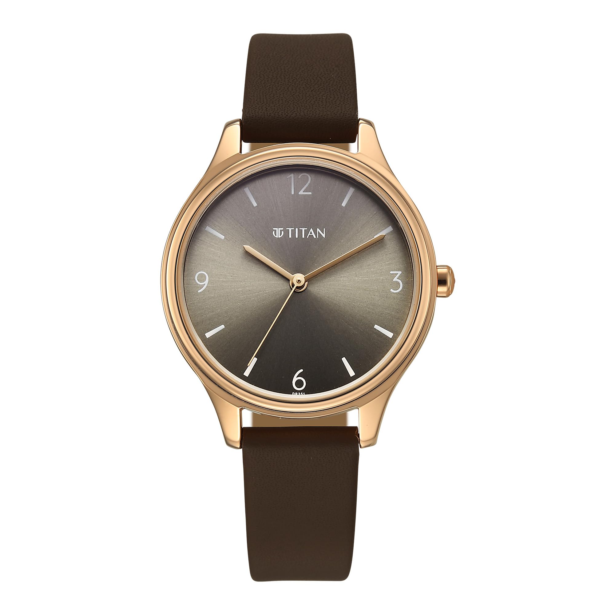 Neo Quartz Analog Grey Dial Brown Leather Strap Watch for Women-image-35