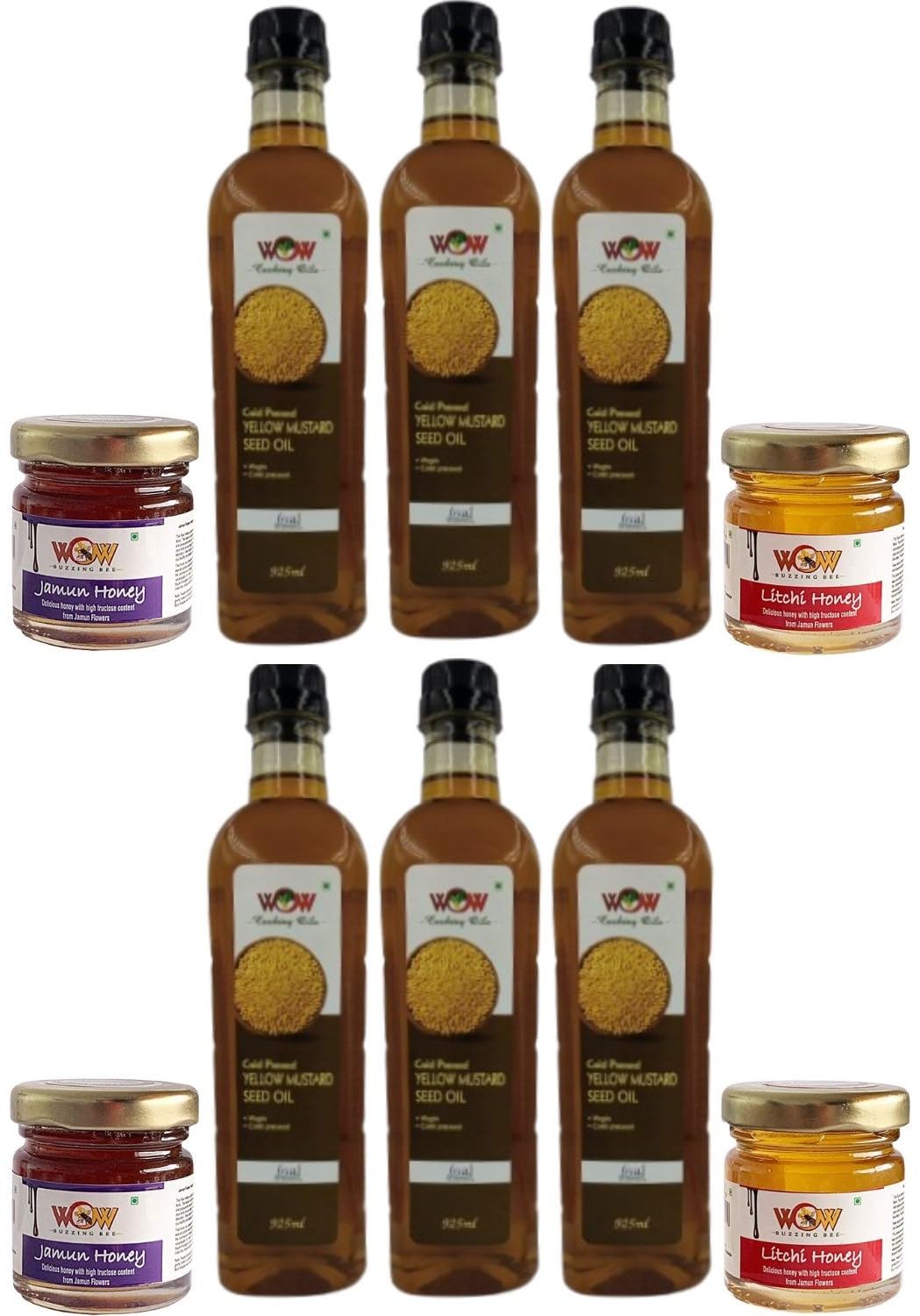 WOW Cooking Oils Certified Virgin Wood Pressed Yellow Mustard Seed Cooking Oil Oil 925 ml x 6 Combo (5550 ml) With Free 4 Varieties Raw Forest Honey (B08BX2JCX2) Amazon Price History, Amazon Price Tracker