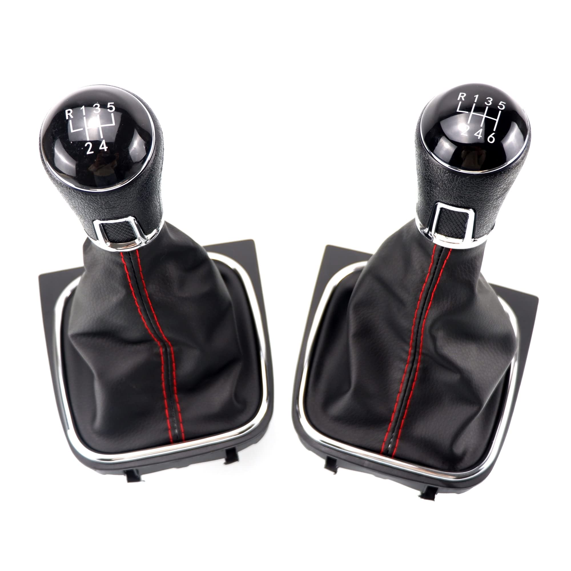 Auto 5/6 velocità Manuale Leva del Pomello del Cambio & Boot Gaitor in Pelle Nera Set per V&olkswagen per Golf 5 6 per Jetta V VI per Scirocco (Color : 6 Speed)