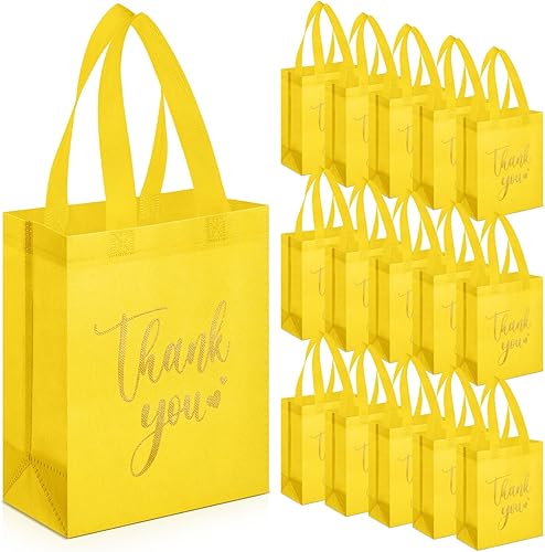 Miniatura 18 de Sweetude 30 Piezas Bolsas de Regalo de Agradecimiento con Asas a Granel Bolsa de Dulces Reutilizable No Tejida Plegable Bolso de Mano para Regalos