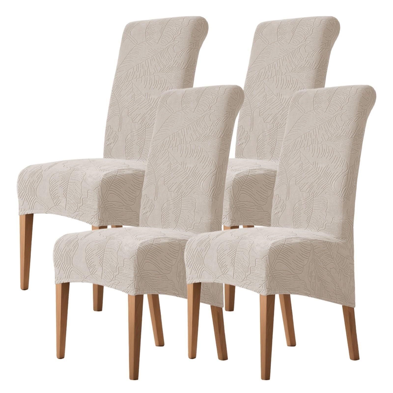 NMVAWIPT Stretch High-Back Dining Chair Covers, Removable Washable Protectors For Home, Restaurant, Banquet(21#,4Pcs)