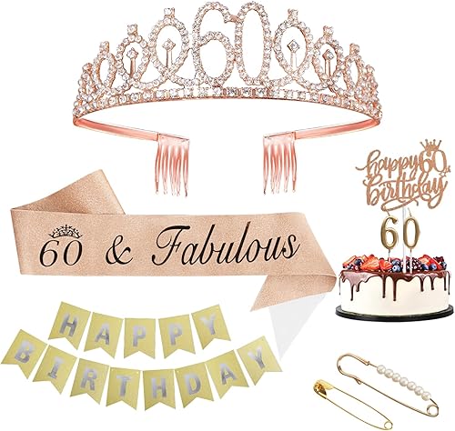 Miniatura 8 de CoFashion - Tiara de cumpleaños número 80 para mujer, banda y corona de cumpleaños 80 para mujer, decoraciones de cumpleaños 80 para mujer, incluye