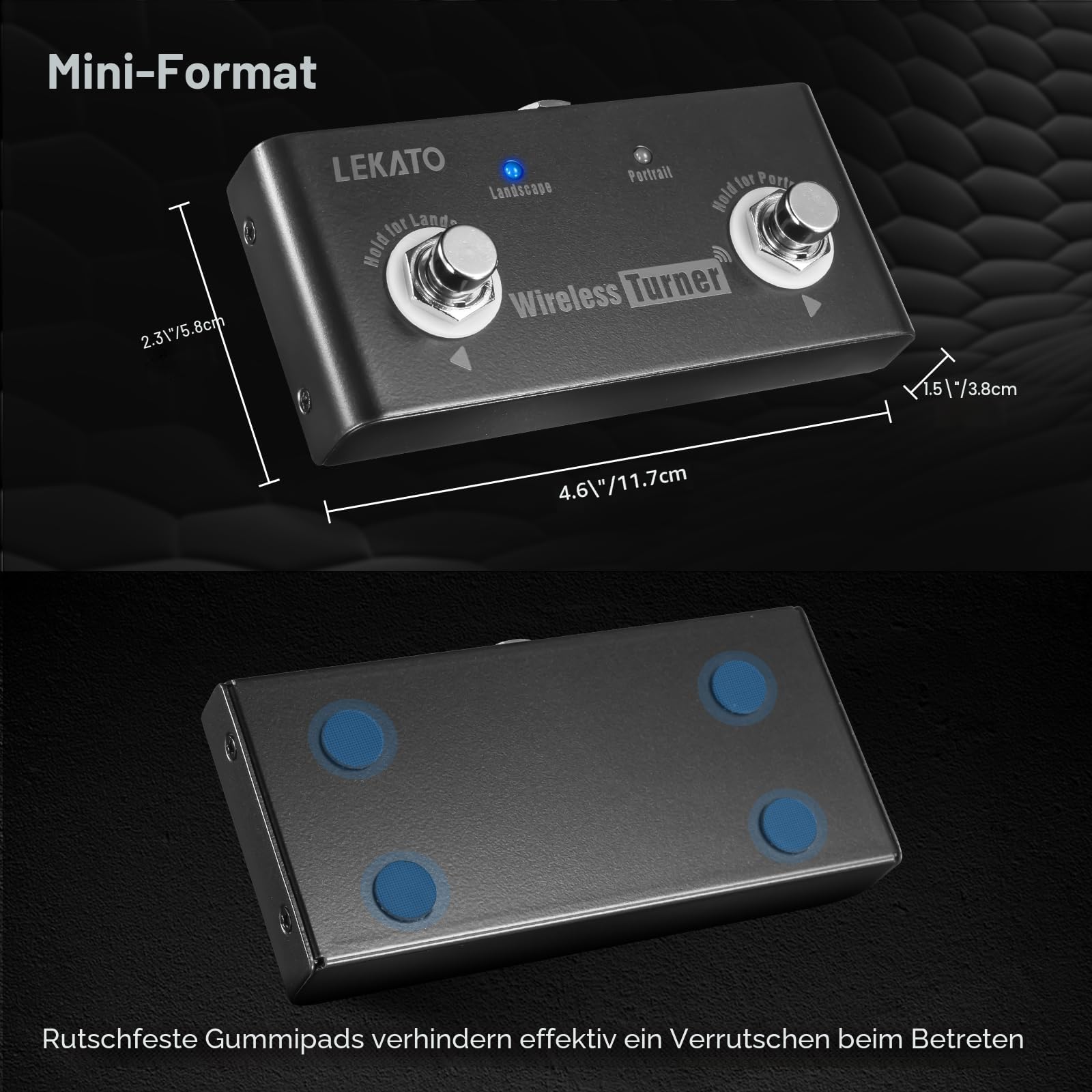 LEKATO Wireless Page Turner Pedal External Page Tuner Pedal Wireless for LEKATO Loops Pedal with Multi Loops Control and Smartphones Tablets with Android System Free Your Hand