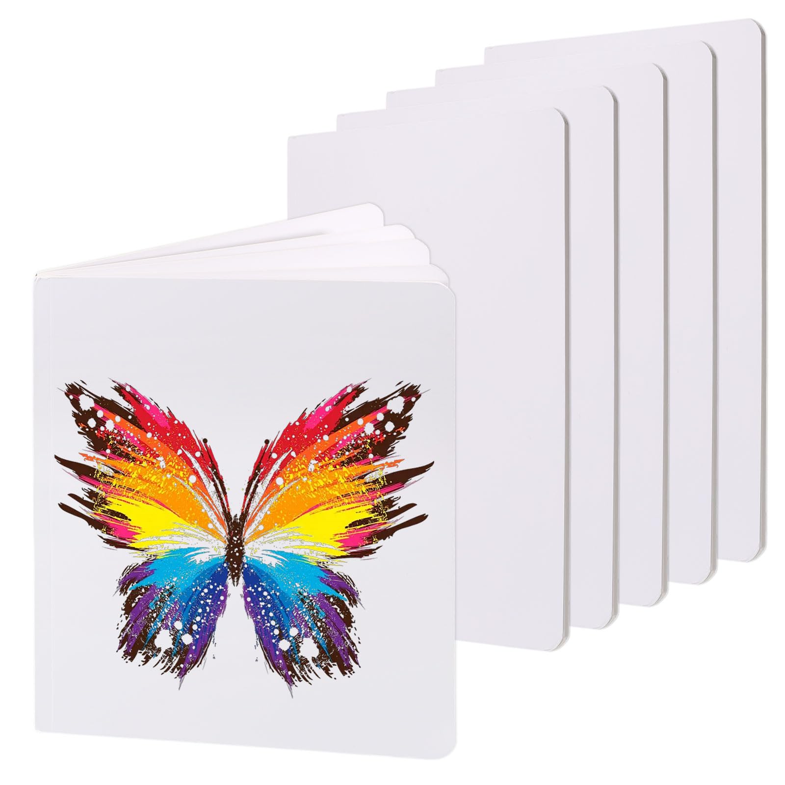 CHGCRAFT 4 Pcs 5 Sheets Blank Board Book Hardcover Blank Notebook White Art Drawing Sketch Book for Sketching Drawing Writing, 11.6x8.26inch