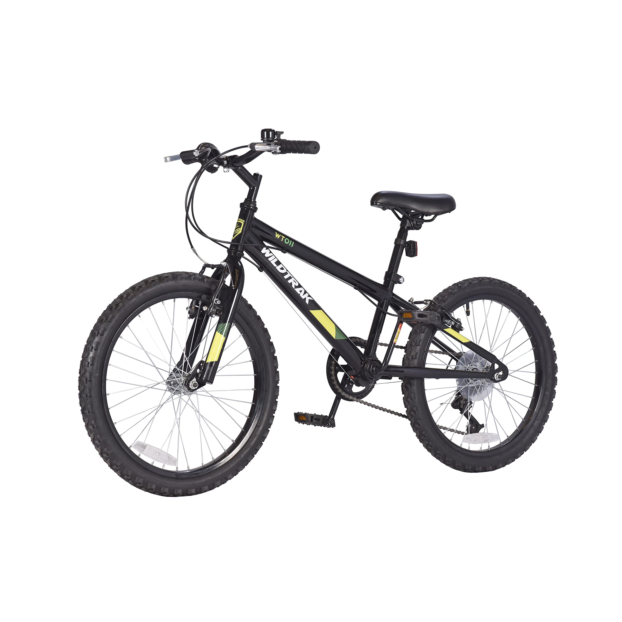 Wildtrak - Bicicletta da 20 pollici per bambini dai 6 ai 9 anni con freni regolabili - Nero