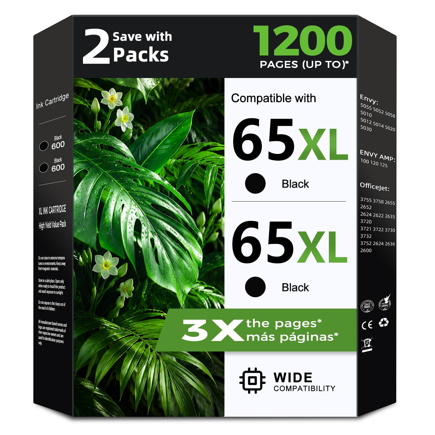 Photo 1 of Ecoworld 65XL Black Ink Cartridges, 2-Pack