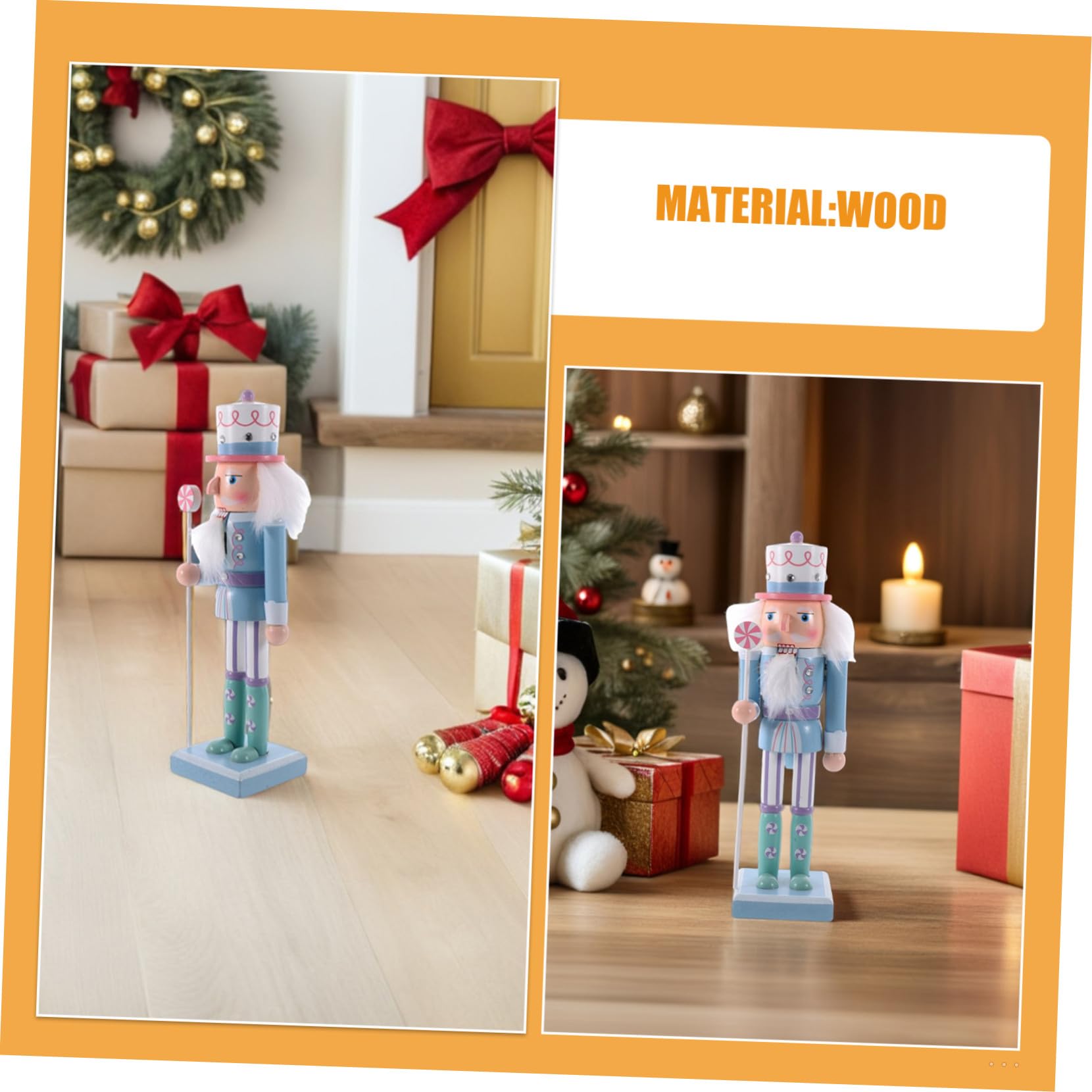 Gatuida 2pezzi Schiaccianoci Natalizi in Legno Statuina Soldato Schiaccianoci Decorativa Decorazione da Tavolo per Feste di Natale e Collezioni di Ornamenti