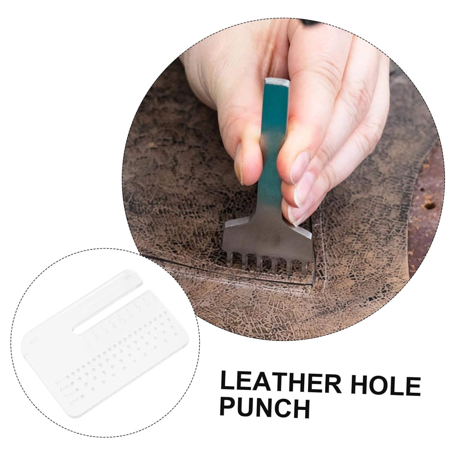 LIFKOME Stitching Punch Aid Plate Leather Hole Punch Tool Versatile Acrylic Punching Aid for Leather Craft