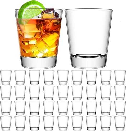 SuproBarware Juego de 36 vasos de chupito de base pesada a granel de 1.75 oz 1.7 fl oz redondos para espresso, whisky, licores y tequila