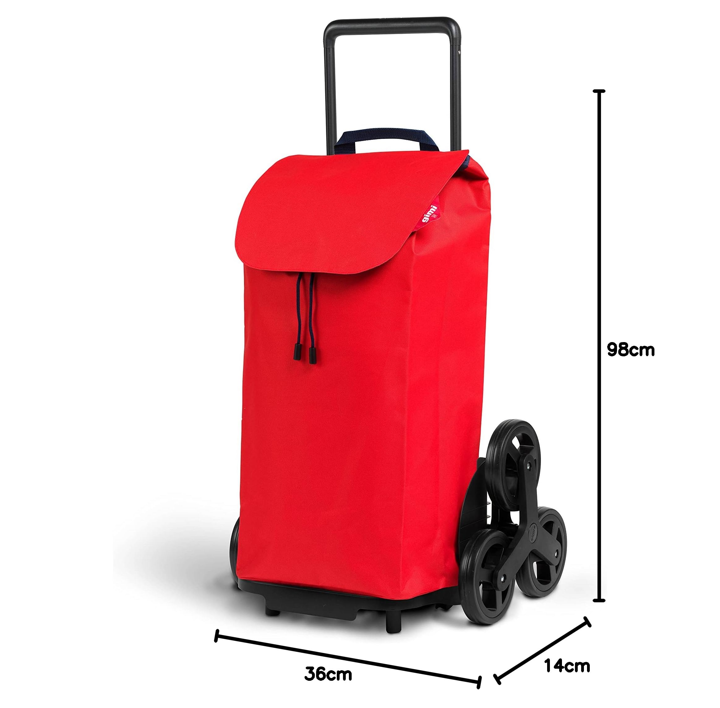 Carrello Della Spesa Pieghevole Con Scala E Ruote - Mojawo Rosso - Pratico Scooter Della Spesa