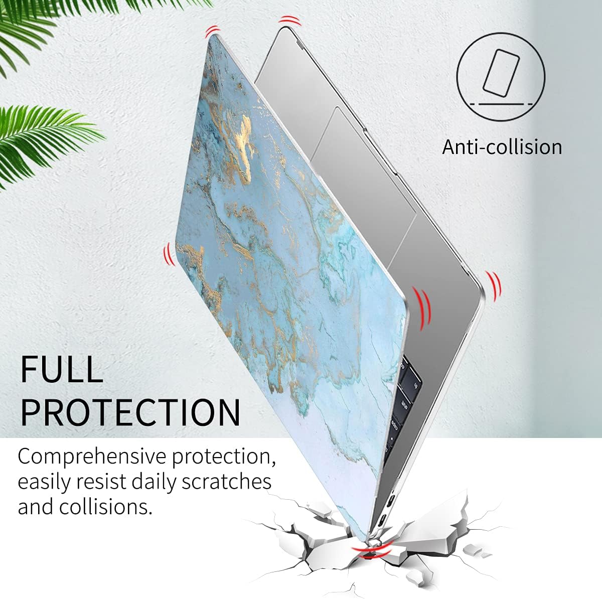 Watbro Compatible with MacBook Pro 13 inch Case 2020 2019 2018 2017 2016 Release M1 A2338/A2289/A2251/A2159/A1989/A1706/A1708 Laptop Hard Shell Case & Keyboard Cover,Colorful Marble