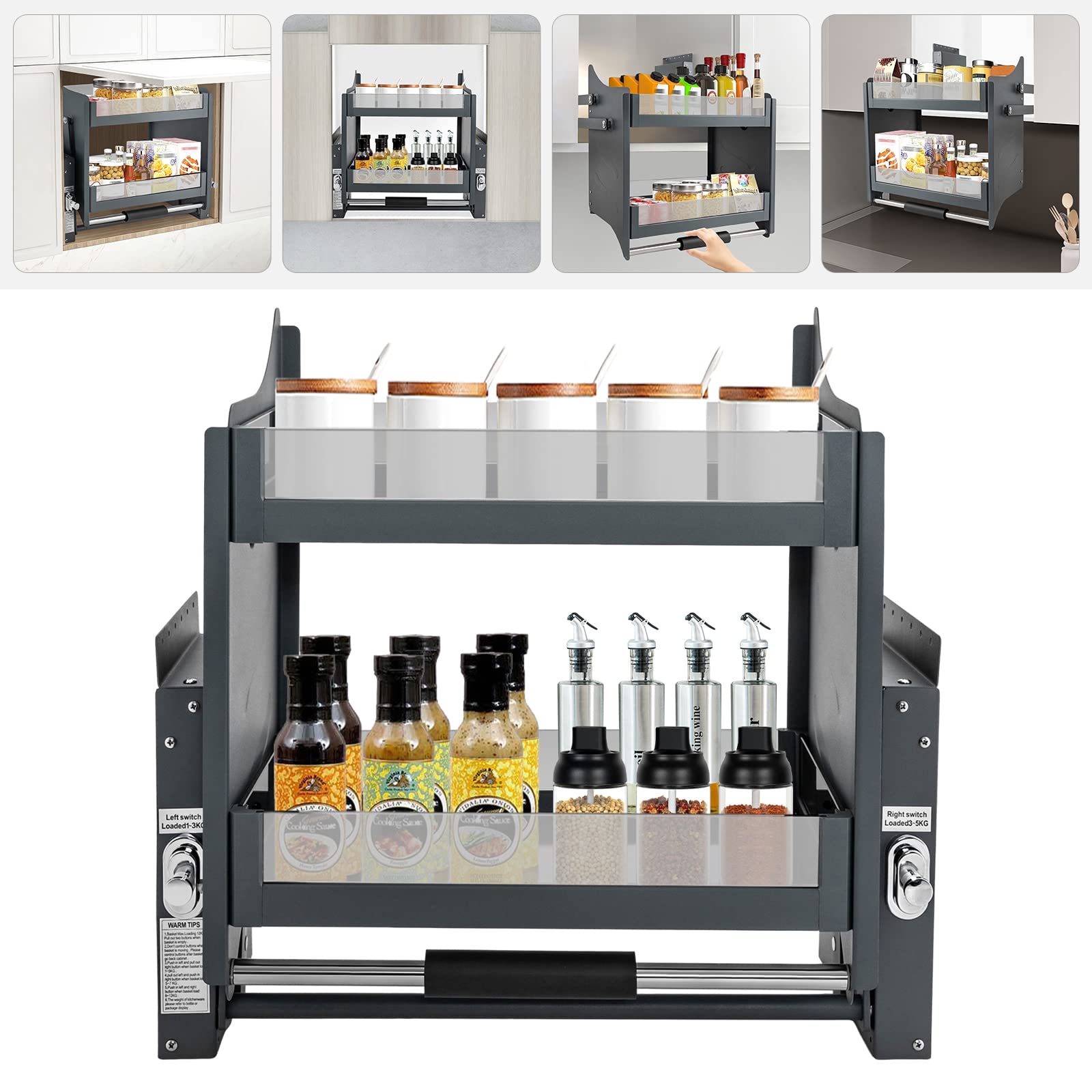 Organisateurs de maison et rangement pour meuble de cuisine coulissant 22 24 pouces