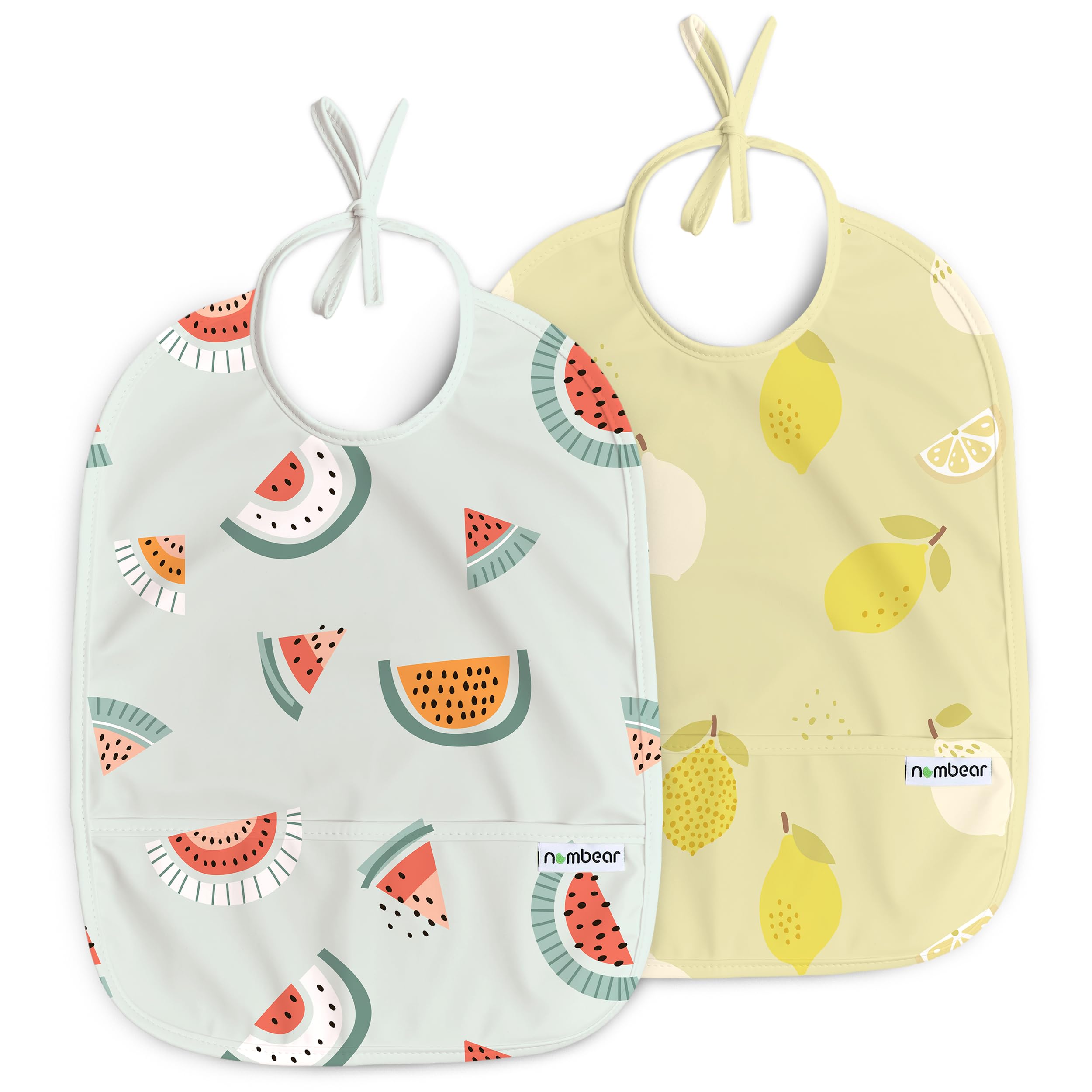 Nombear Wasserdichtes Lätzchen für Baby 6-12 Monate, 2 Packungen - Beikost Baby Zubehör, Babylätzchen für BLW