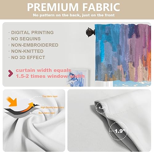 Miniatura 3 de BaoNews Cenefas de cocina con diseño de arco iris para ventanas, pintura al óleo hecha a mano, arte abstracto colorido, moderno, decoración opaca