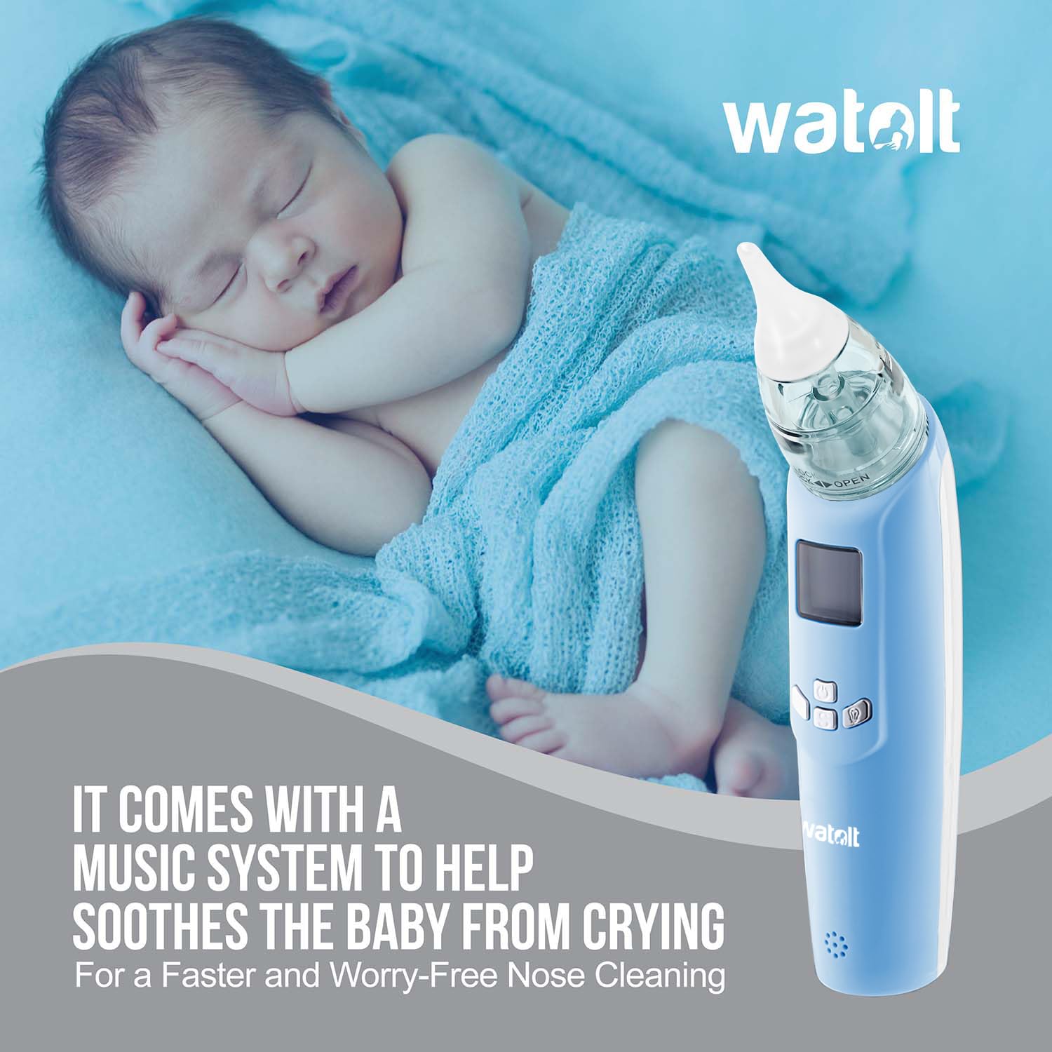 Baby Nasal Aspirator - Electric Nose Suction for Baby - Automatic Booger Sucker for Infants - Battery Powered Snot Mucus Remover for Kids Toddlers