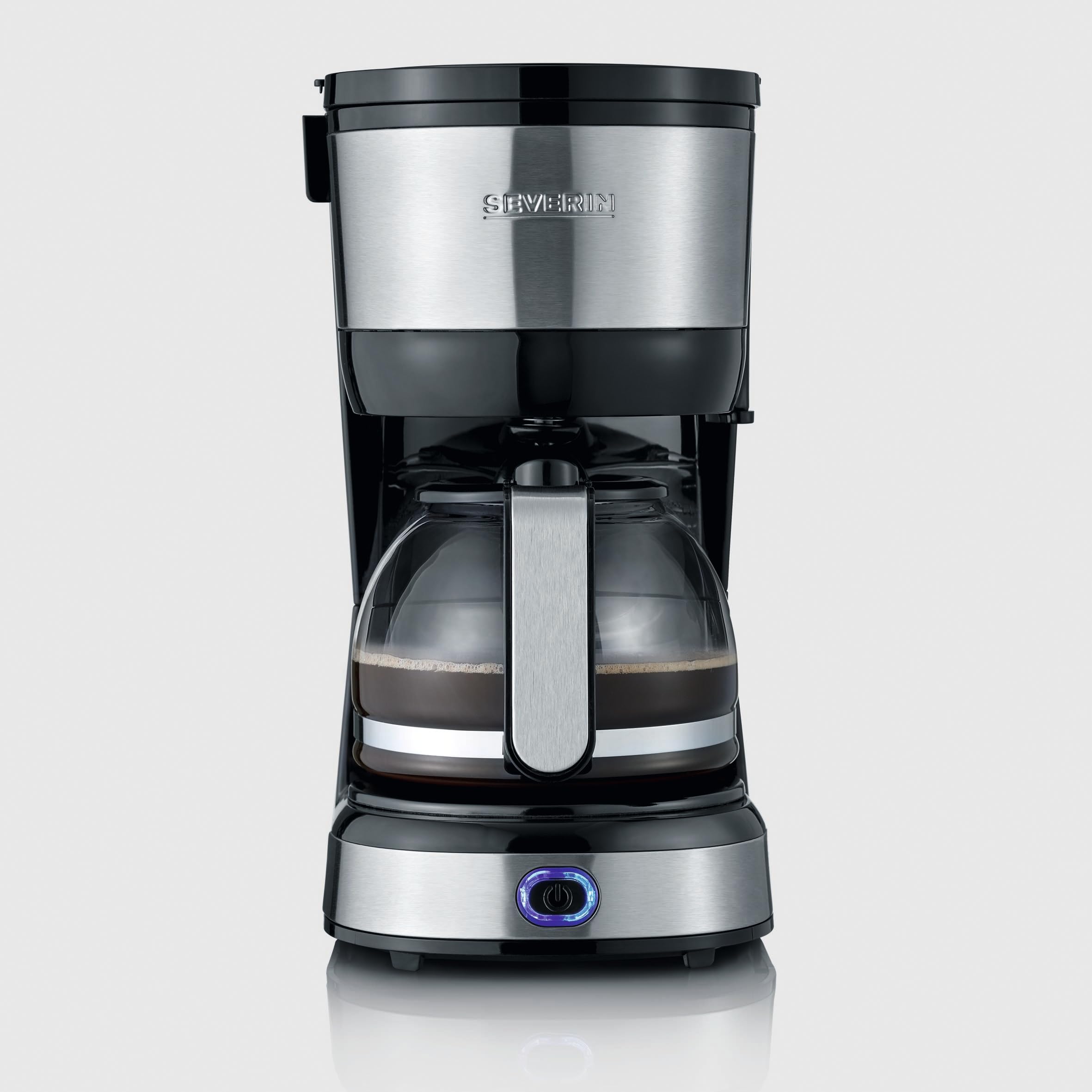 SEVERIN Cafetière filtre 750W 4 tasses filtre permanent lavable Inox Noir KA 4808