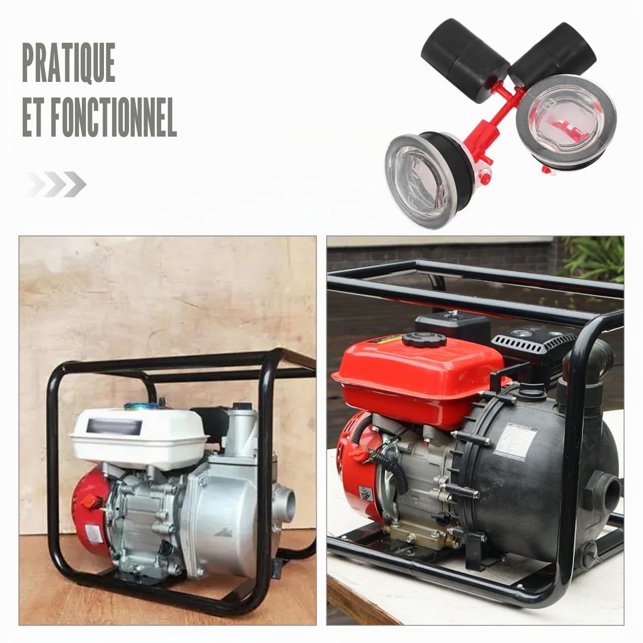 SUPVOX Lot De 2 Jauges De Niveau De Carburant Pour Générateurs 1-8 Kw Indicateurs Avec Tige Flottante Cylindrique Pour Remplacement Précis