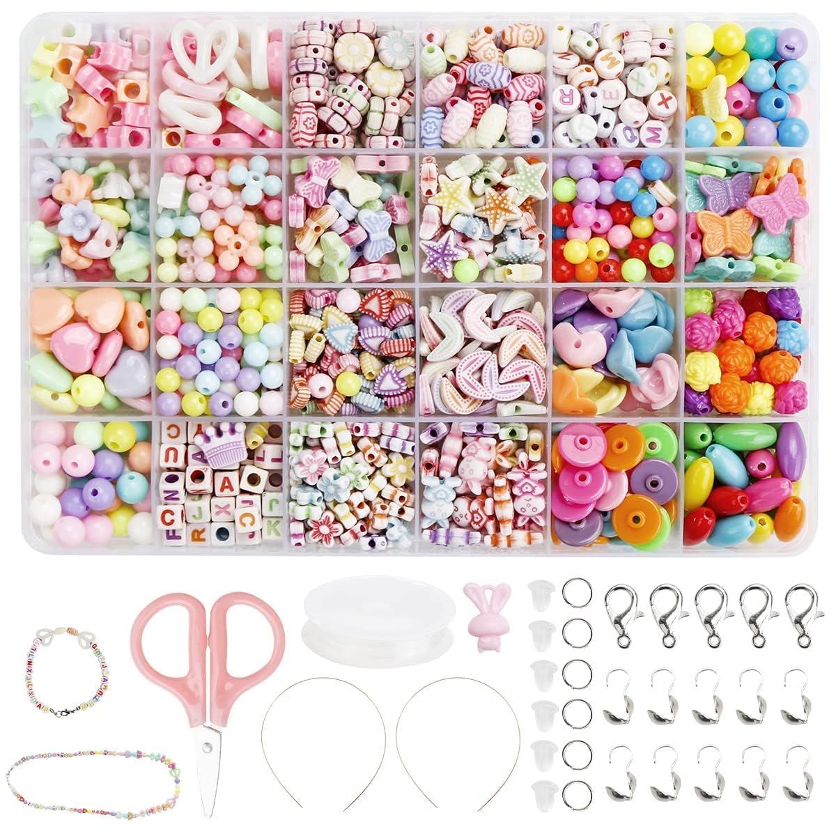 TAGUDA Jewelry Making Kit, Girl DIY Bracelet Set, Different Types and Shapes Colorful Acrylic Crafting Beads Kits Set for Children (B0D3C5WSZ8) Amazon Price History, Amazon Price Tracker
