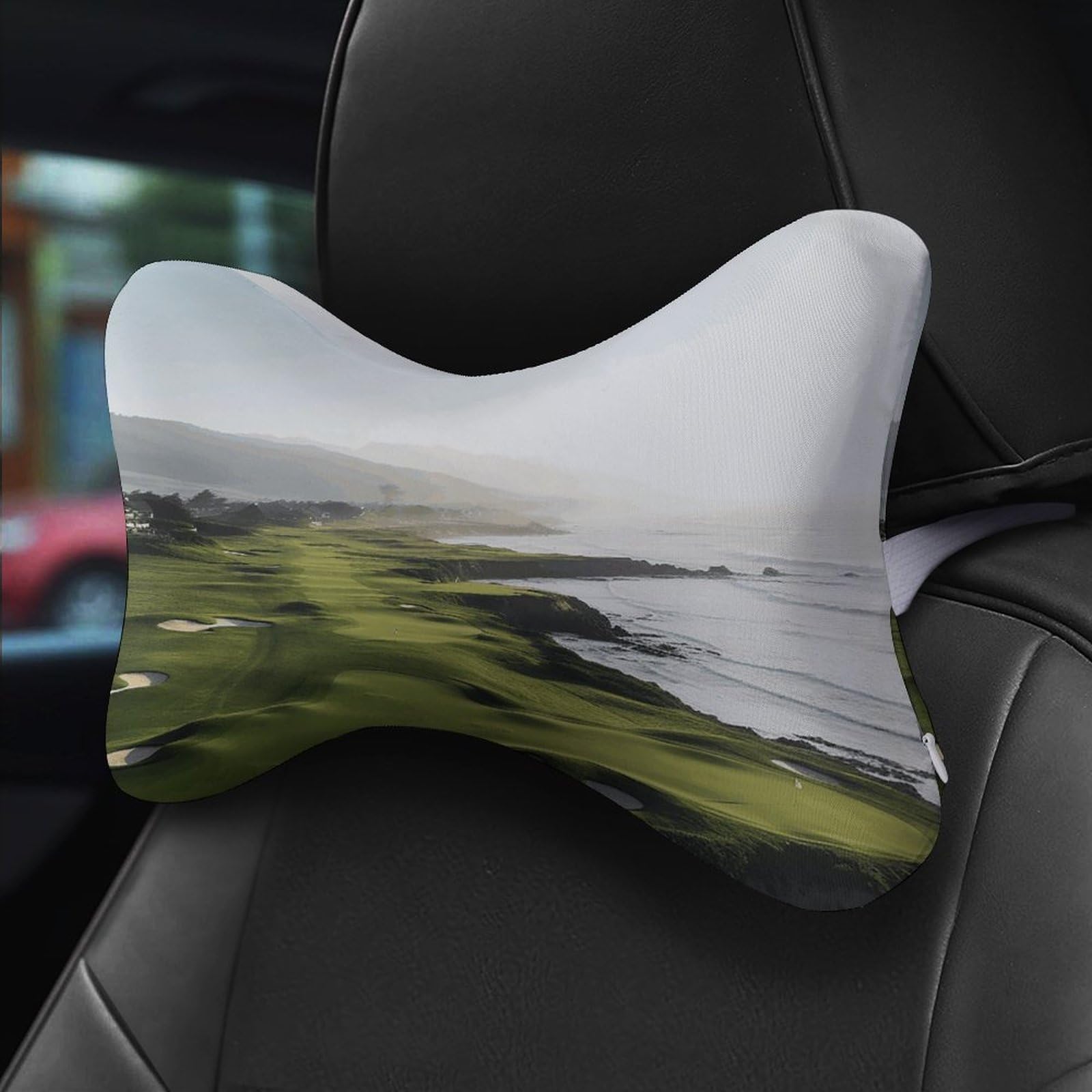 Almohada de campo de golf junto al mar, núcleo de almohada de espuma viscoelástica, cojín, proporciona apoyo para el cuello, almohadas de coche para viajes y oficinas en casa.