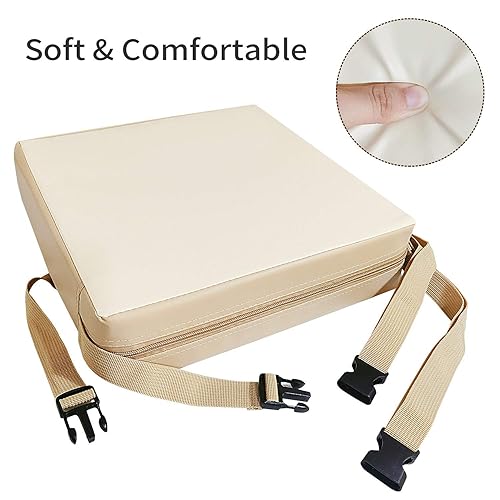 Miniatura 3 de Asiento elevador para niños o niñas, con hebilla de seguridad, lavable, de poliuretano, con 2 correas, para niños, asiento para mesa de comedor,