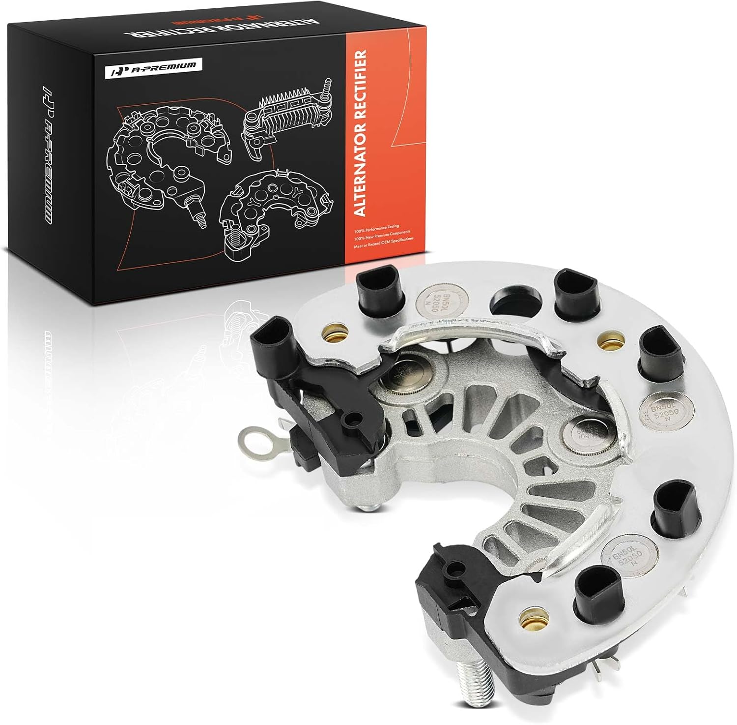 A-Premium Alternator Rectifier Replacement for Mercedes-Benz C-Class 2000-2014 E-Class 2002-2016 Sprinter GLK Vito CLK SLK CLS Viano CLC, 129mm, 12V