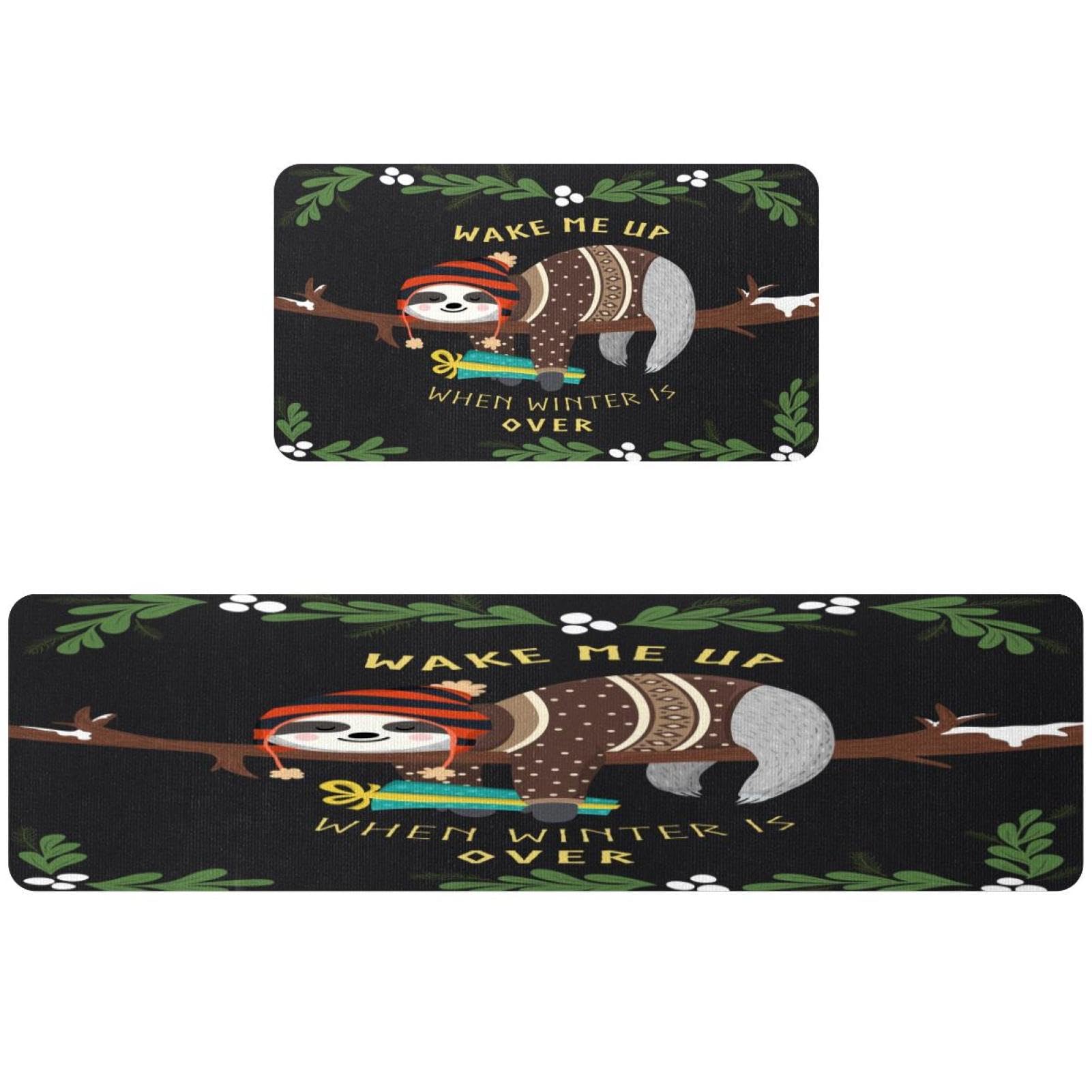 Tapis de cuisine antidérapants lot de 2 lavables motif mangouste
