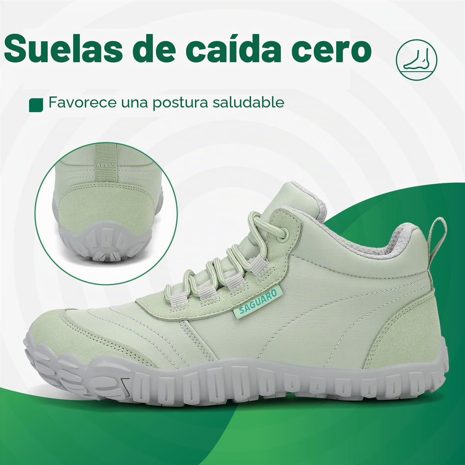 SAGUARO Zapatillas Barefoot Hombre Zapatillas Minimalistas Mujer Zapatillas de Trail Running Antideslizantes Zapatos Barefoot Calzado Descalzo con Suela Zero Drop, EU Gr.36-48