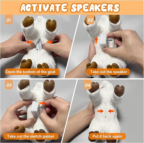 Miniatura 5 de Juguete de cabra gritando, juguete de peluche de cabra gritando, hace divertidos sonidos de cabra gritando, cuenta con campana, regalo divertido
