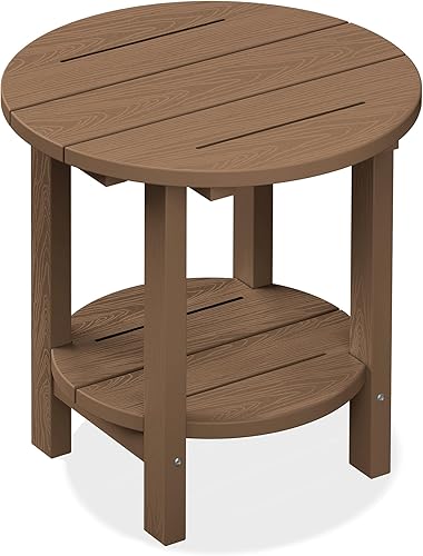 Miniatura 44 de SERWALL Mesa auxiliar Adirondack, mesa auxiliar para exteriores, sin montaje, mesa plegable pequeña de HDPE para patio trasero, piscina, porche