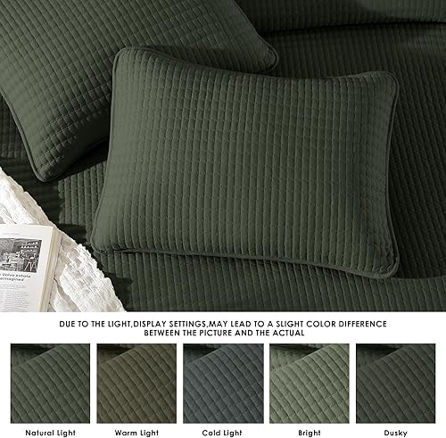 Miniatura 53 de WRENSONGE - Juego de edredón blanco tamaño queen de 3 piezas, colcha ligera para todas las estaciones del verano, juego de ropa de cama suave con 2