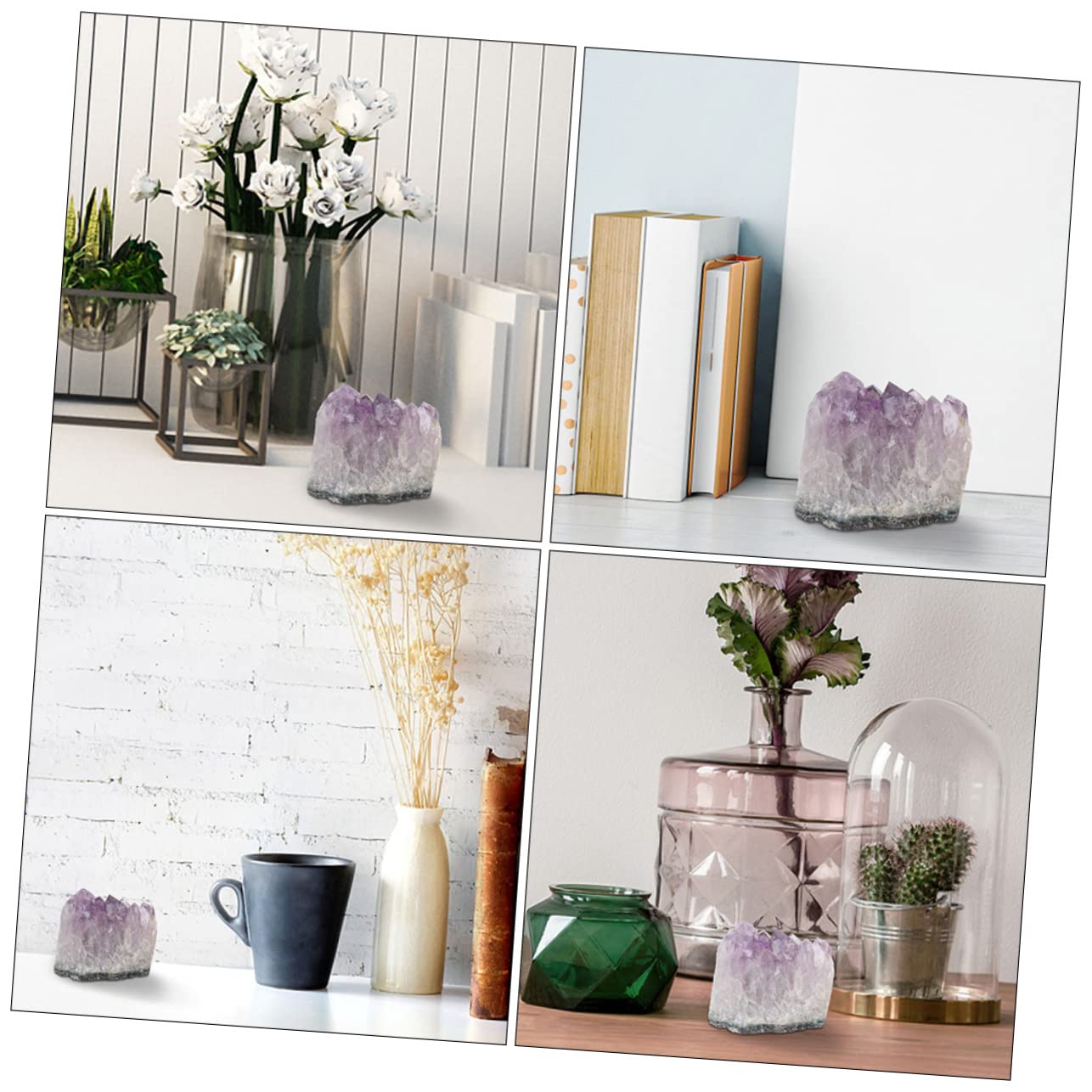 FOYTOKI Unique Bright Amethyst Raw Stones 2pcs Natural Ore Specimens for Collectors Decorative Pieces