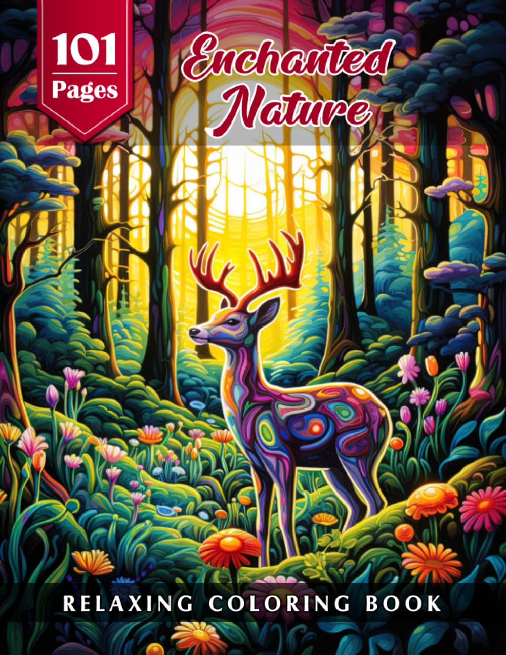 101 Enchanted Nature Relaxing Coloring Book: Enjoy Tranquility and Inner Peace with 100+ Designs of Nature and Beautiful Scenery For Teens and Adults