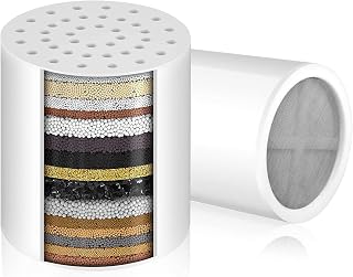 2 Pack 20 Stage Shower Filter Replacement Cartridge - Balance in Filtration and Rejuvenation for Hard Water -VeoryFly VF002 ShowerHead Water Filter Cartridge, Compatible with Any Similar Shower Filter