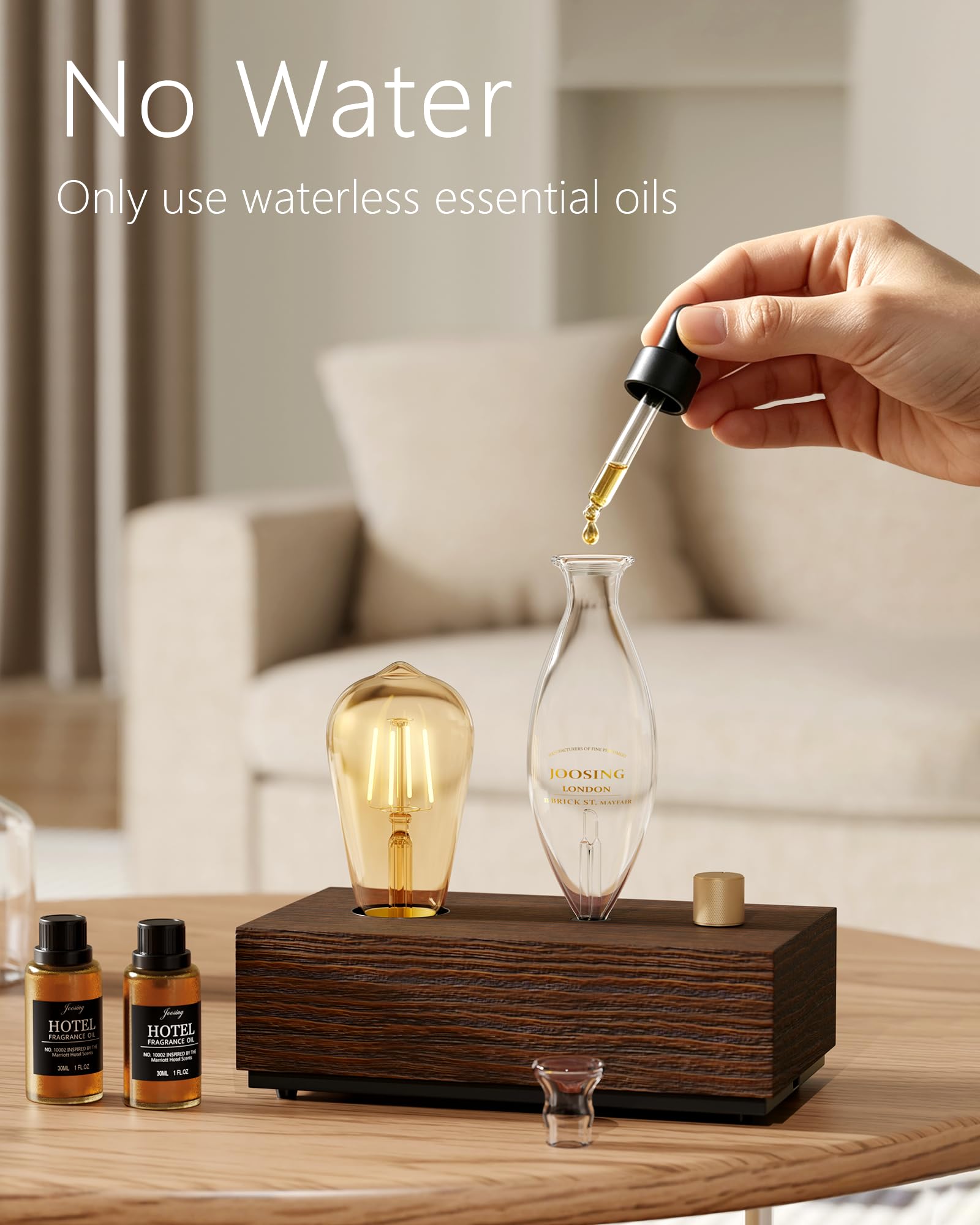 Difusor para el hogar con bombilla, difusor de aceite esencial de aire frío sin agua, con tecnología de atomización, difusor de aroma para habitación grande, hotel, oficina