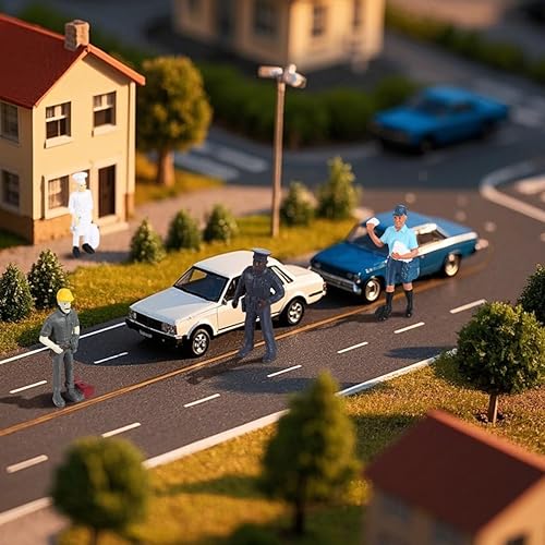 Miniatura 7 de Personas todos los días héroes figurita juguetes 7 piezas figura humana piloto cartero panadero cartero policía construcción trabajadores modelos