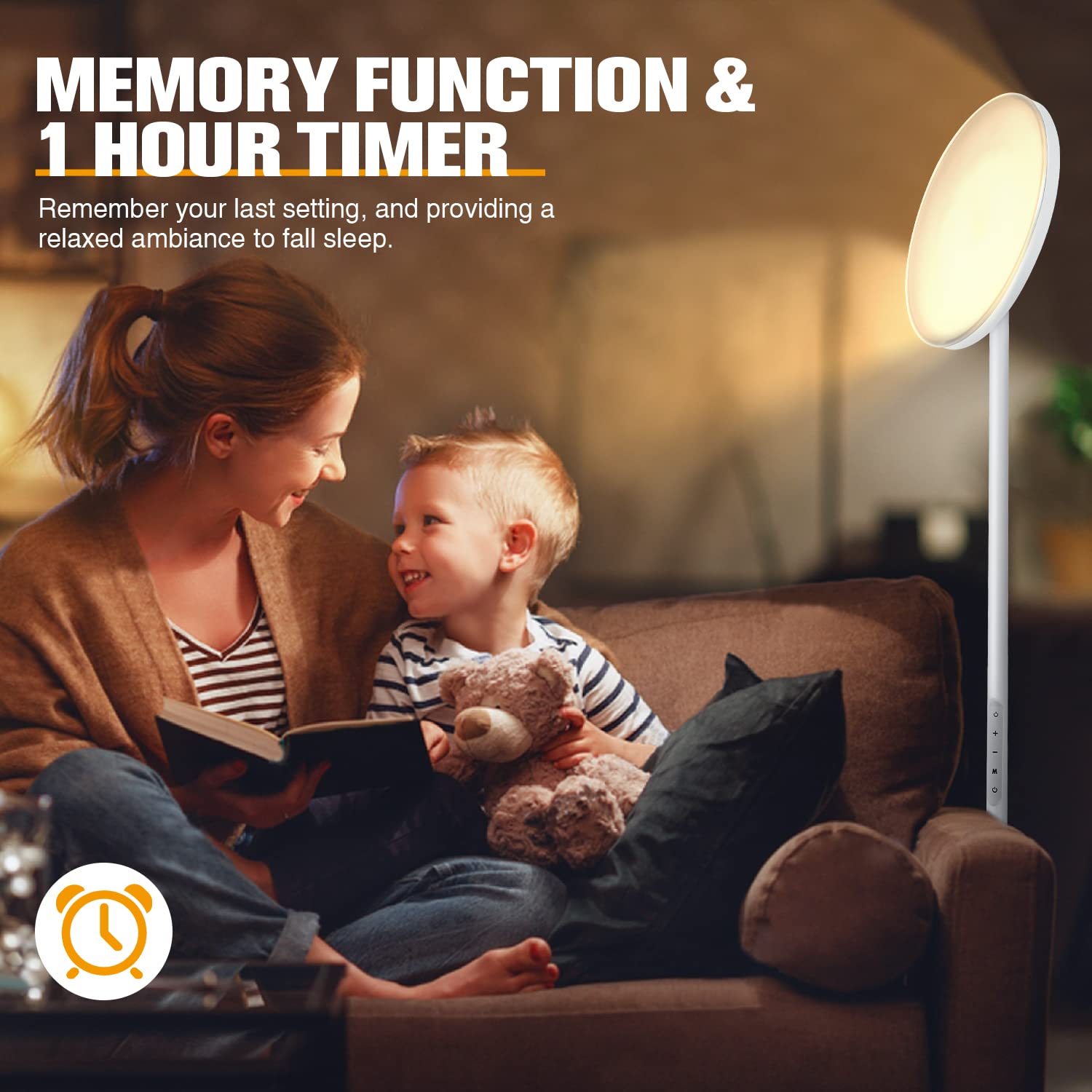 OUTON Lámpara de Pie LED Regulable, Control Remoto Magnético y Control en el Poste, 30W 2400lm, 4 Temperaturas de Color, Función de Temporizador y Memoria,Blanco