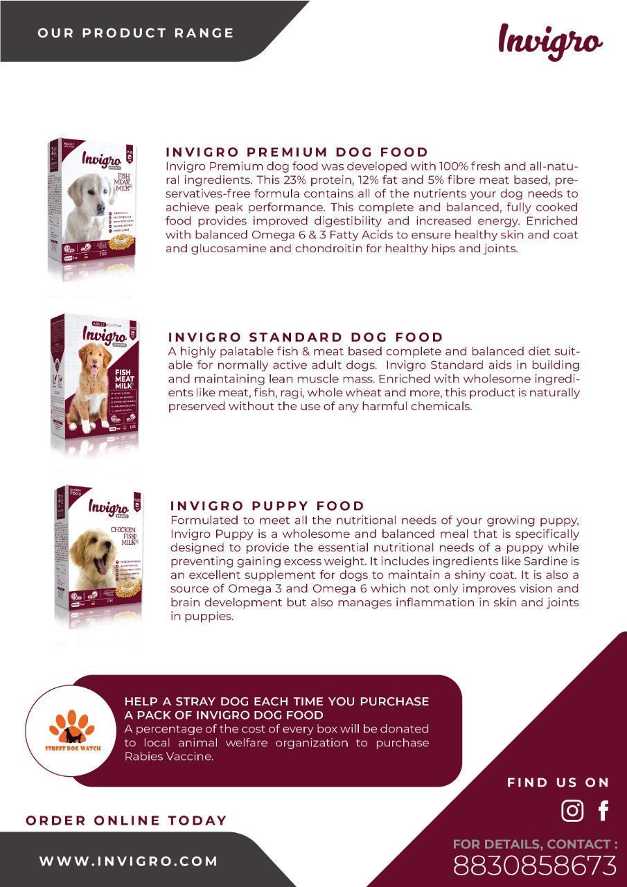 INVIGRO Puppy Chicken Fish Milk High Protein Dry Dog Food - (1.2 Kg) 1