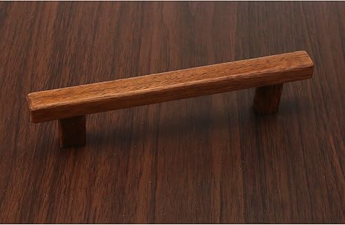 Miniatura 5 de Semetall 8 tiradores de madera de nogal, asas centrales de 5 pulgadas para cajones de tocador, armarios, cocina, armario