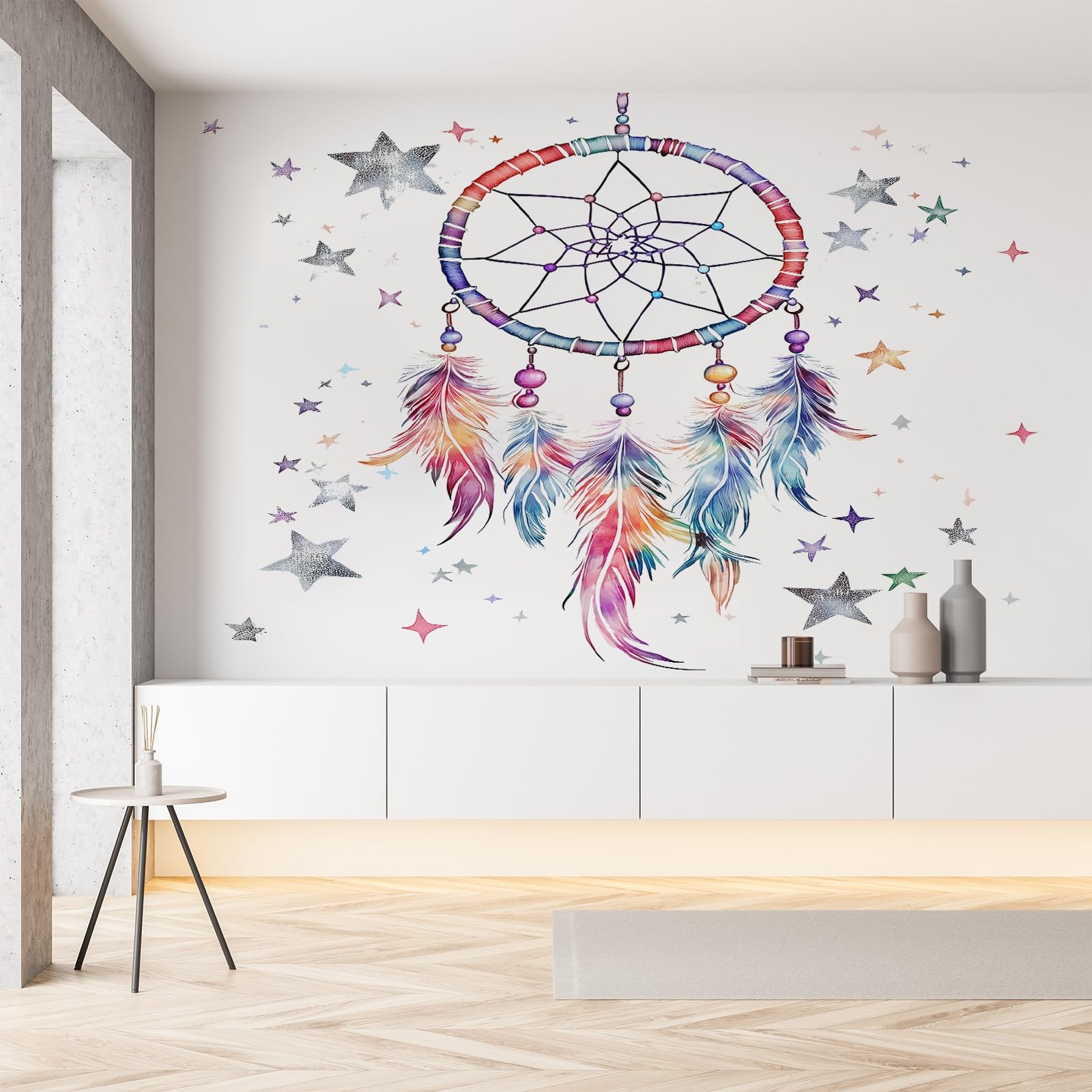 Papier peint attrape-rêves pour une chambre bohème et salon cocooning 300x210cm