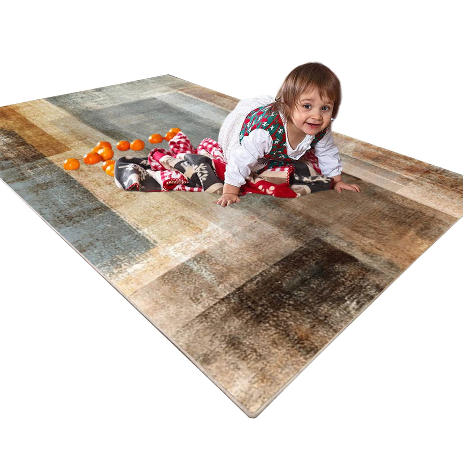 Tapis de salon rétro chaleureux pour de doux moments en famille