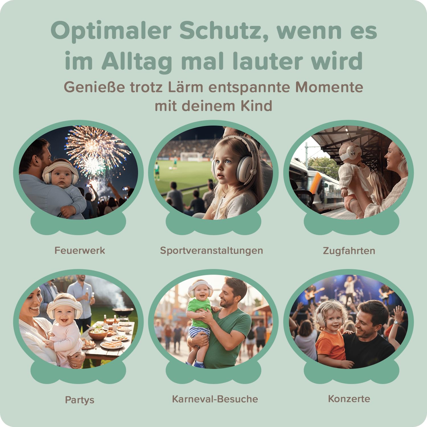 Lärmschutz Kopfhörer Kinder 3 bis 48 Monate - Gehörschutz Baby 25dB Geräuschreduktion - extraweiche Baby Ohrenschützer mit elastischem und verstellbarem Kopfband